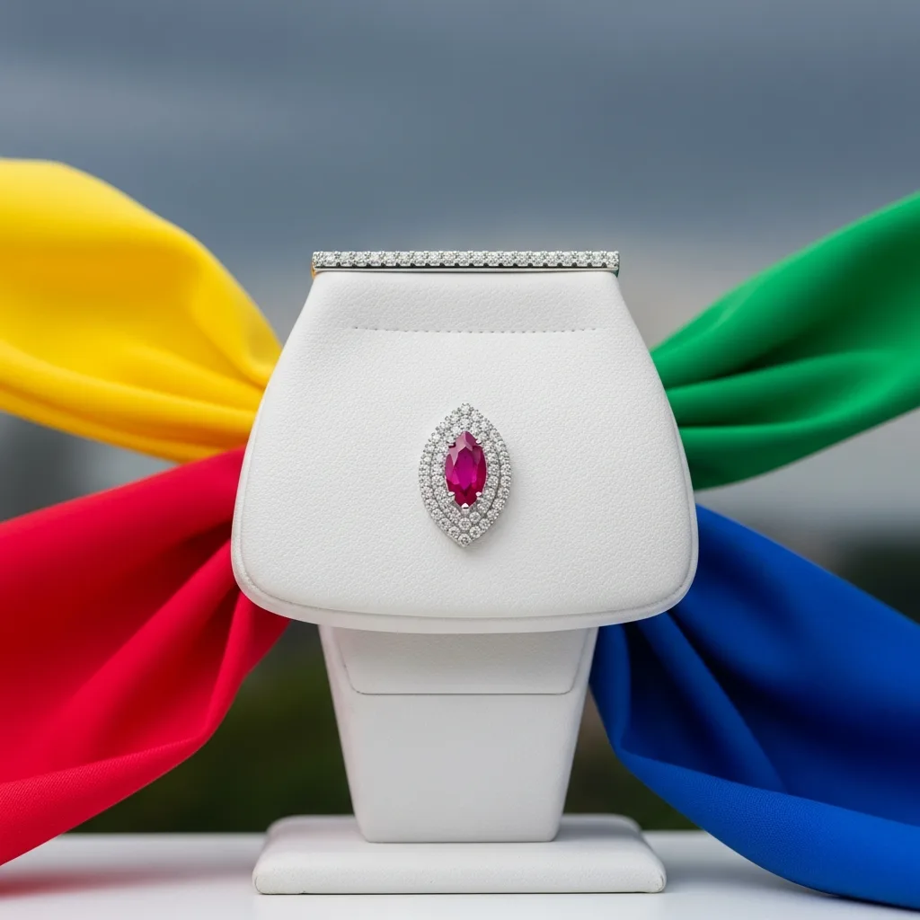 Bague solitaire rubis de Birmanie sertie en or blanc